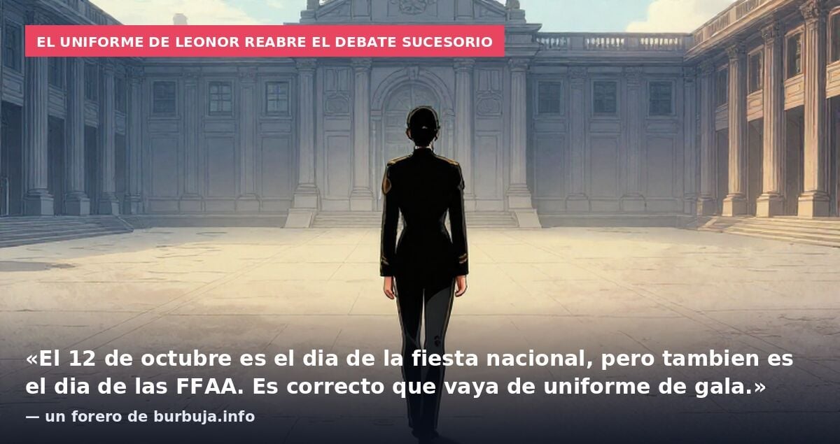 Leonor no se quita el uniforme en la recepcion civil en el trono