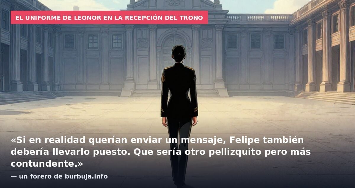 Leonor no se quita el uniforme en la recepcion civil en el trono