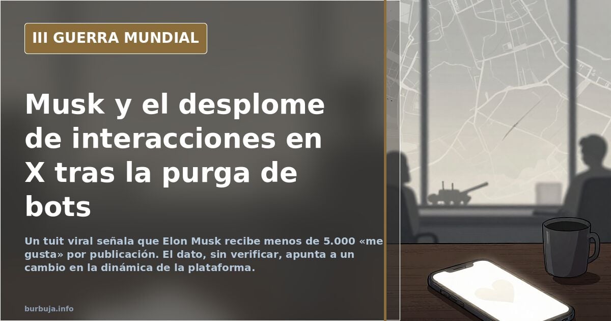 ¡Vaya! elonmusk recibiendo menos de 5k likes en sus tweets después de que explotó la granja de bots