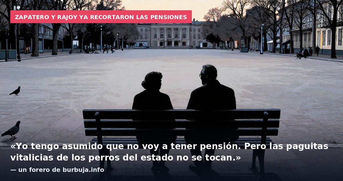 Zapatero y Rajoy ya recortaron las pensiones: «Yo tengo asumido que no voy a tener pensión. Pero las paguitas vitalicias de los perros del estado no se tocan.» — un forero de burbuja.info
