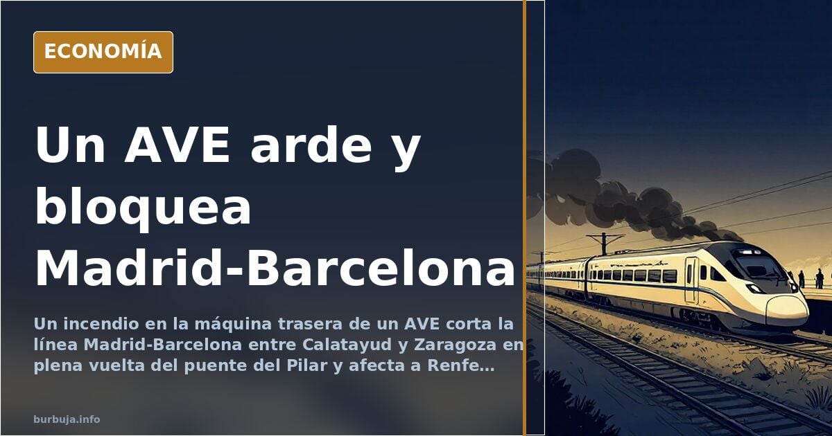 Un AVE arde entre Calatayud y Zaragoza y corta Madrid-Barcelona