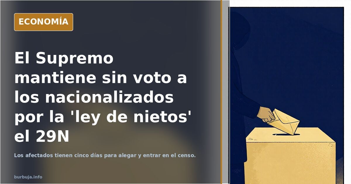 El Supremo mantiene la suspensión del voto para el 29N a los nacionalizados por la 'ley de nietos'