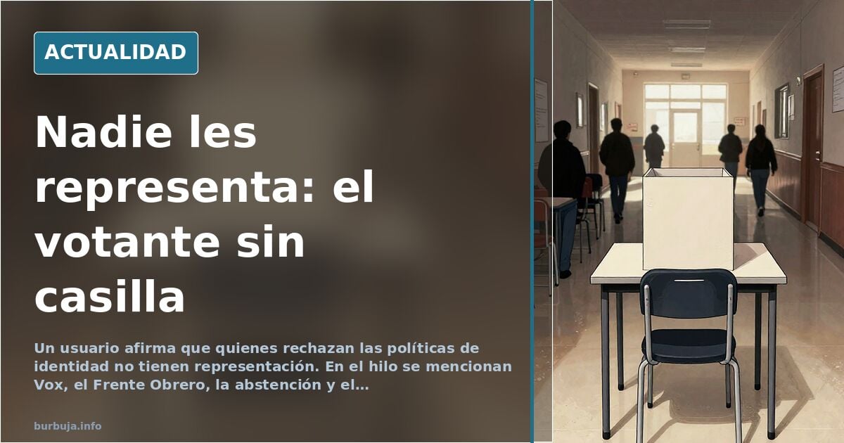 Un forero dice que no tiene representación y le sugieren votar al Frente Obrero