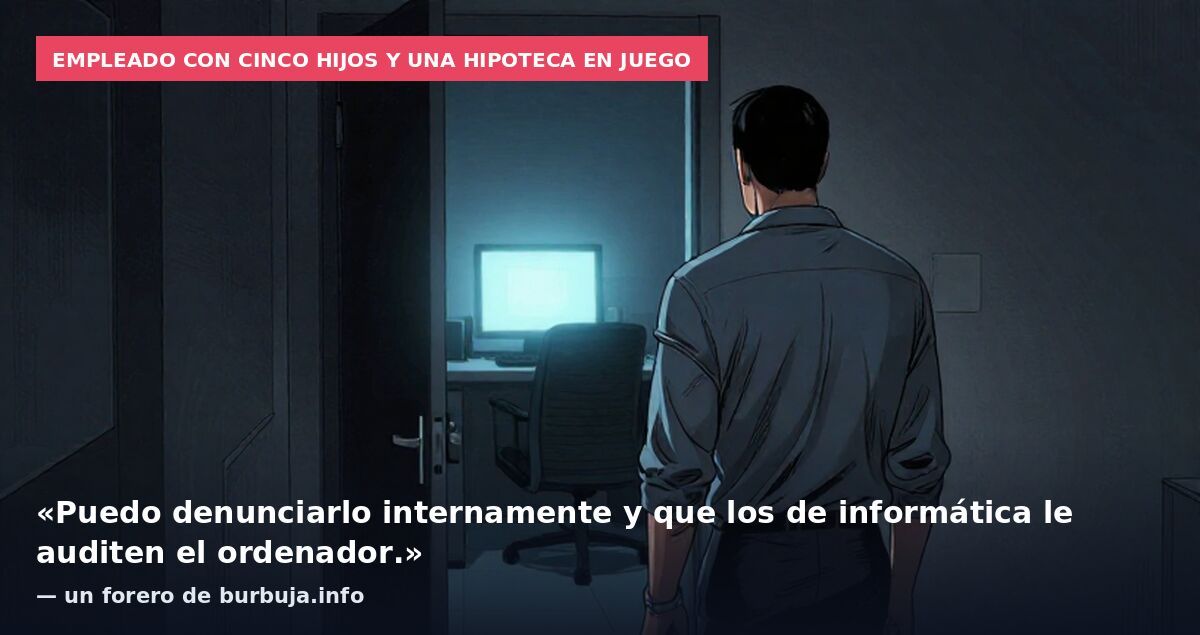 Empleado con cinco hijos y una hipoteca en juego: «Puedo denunciarlo internamente y que los de informática le auditen el ordenador.» — un forero de burbuja.info