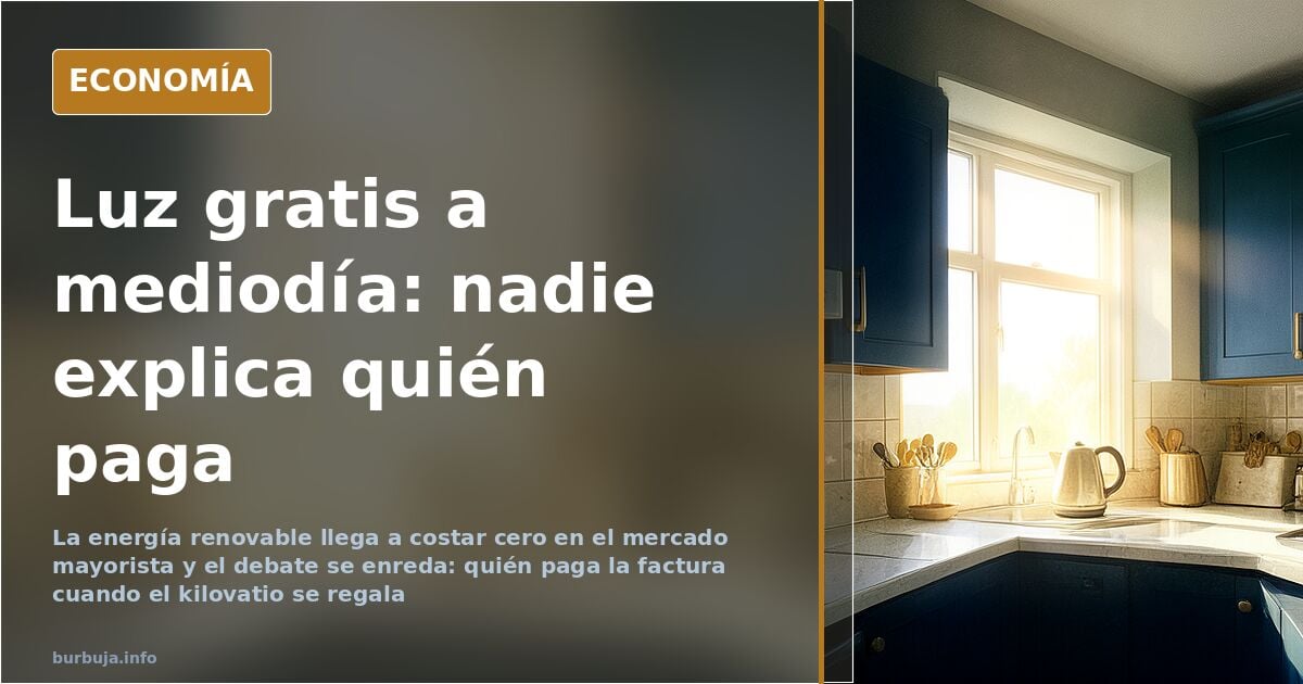 El día que la luz sale gratis: quién paga la factura