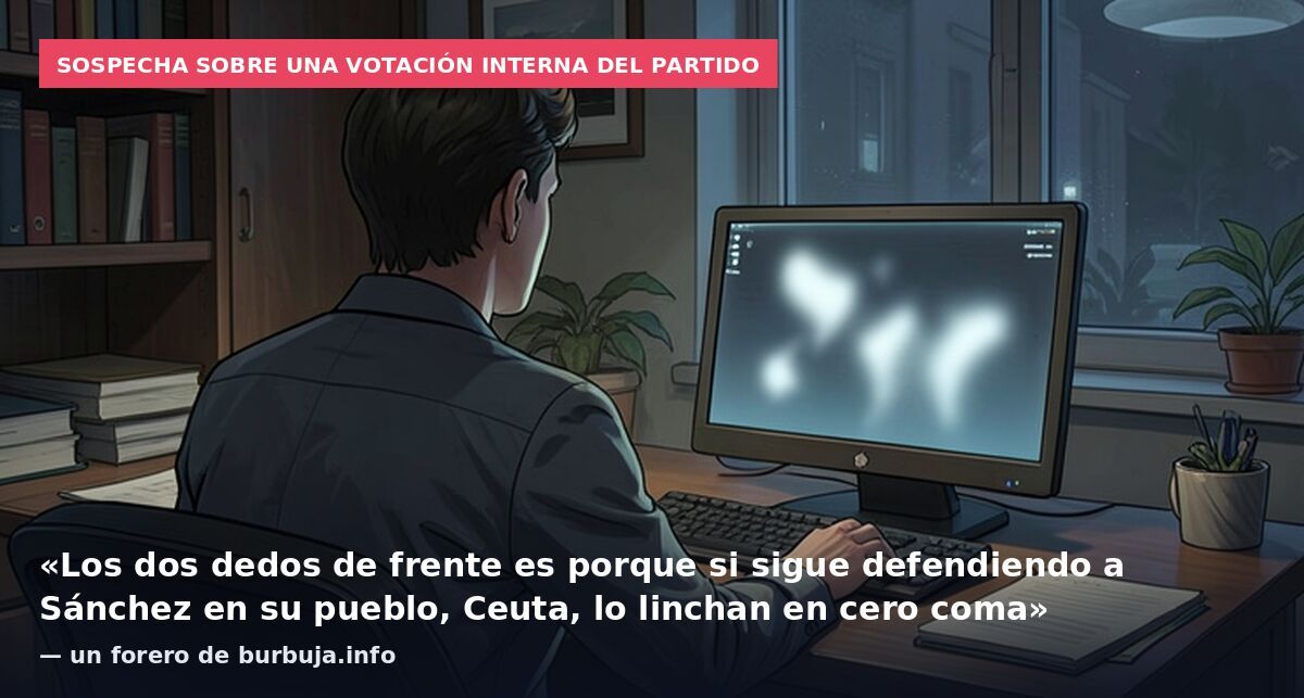 Sospecha sobre una votación interna del partido: «Los dos dedos de frente es porque si sigue defendiendo a Sánchez en su pueblo, Ceuta, lo linchan en cero coma» — un forero de burbuja.info