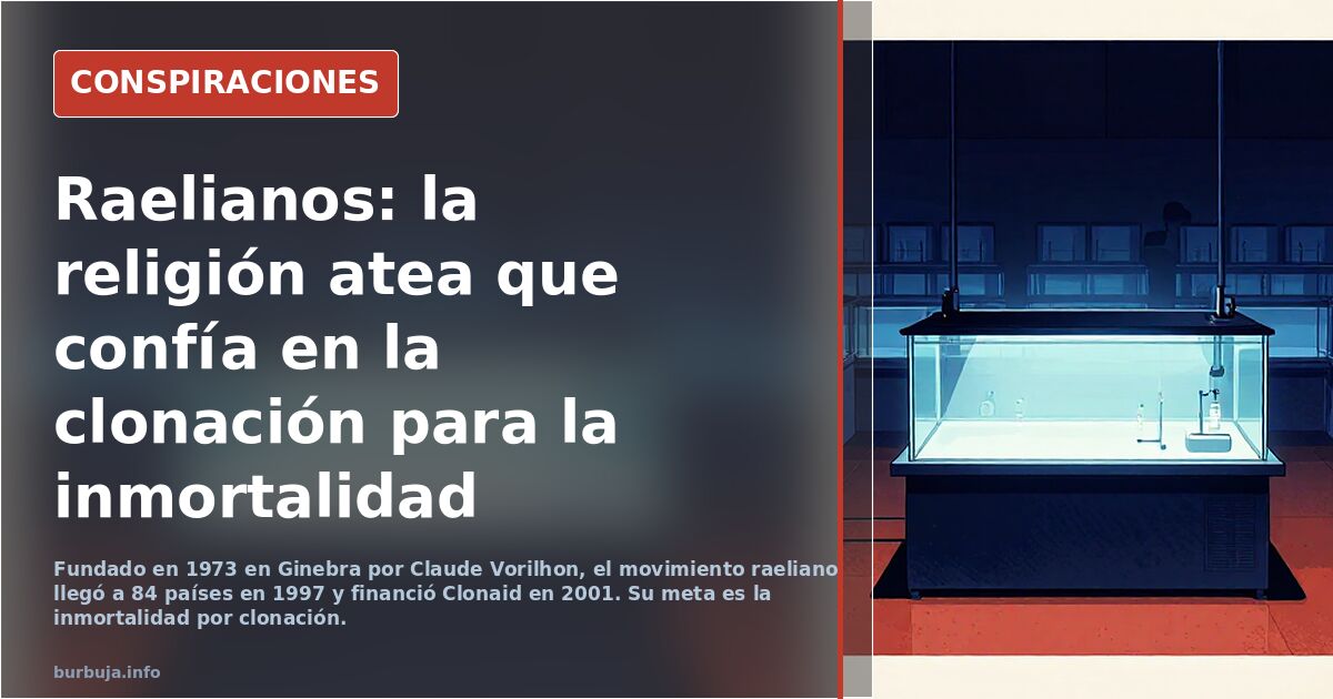 Raelianos: 1974 Suiza. Los raelianos creen que en el futuro, la religión dominante será una religión "atea", similar al budismo.