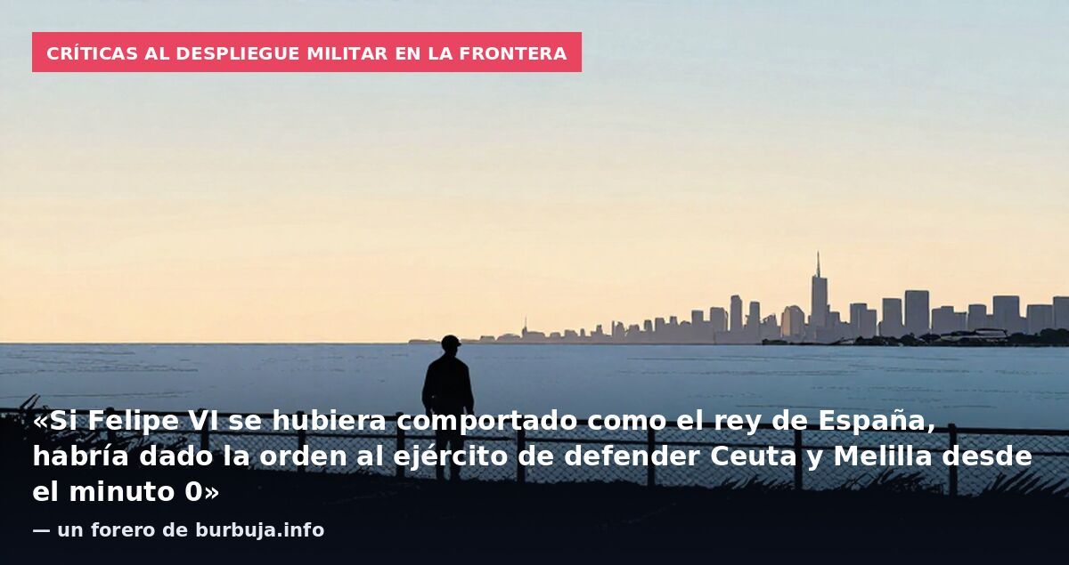 Críticas al despliegue militar en la frontera: «Si Felipe VI se hubiera comportado como el rey de España, habría dado la orden al ejército de defender Ceuta y Melilla desde el minuto 0» — un forero de burbuja.info