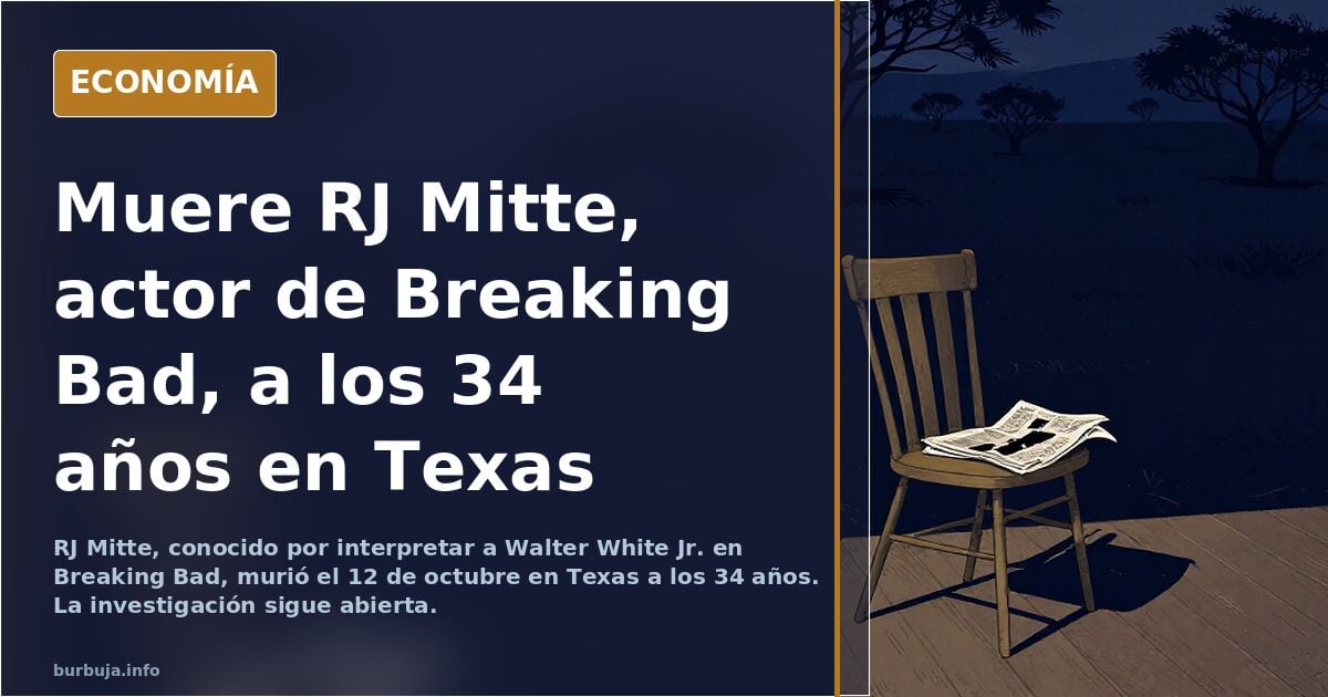 Muere el actor de Breaking Bad que hace de Discapacitado (RJ MITTE) 34 años por Suicidio