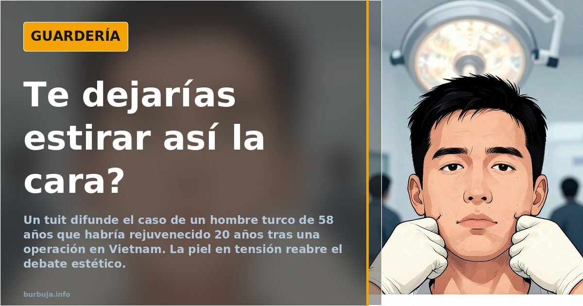 Te dejarías estirar así la cara?
