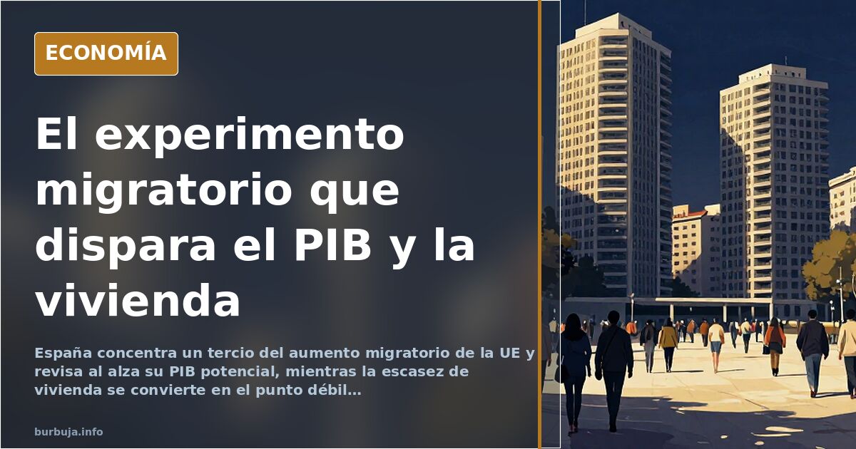 España, laboratorio migratorio de Europa: más PIB y tensión en vivienda