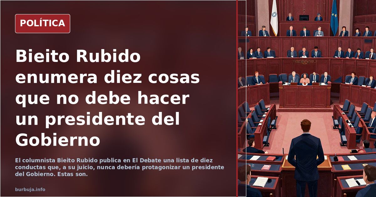 Lo que no debe hacer un presidente del Gobierno (Bieito Rubido en El Debate)