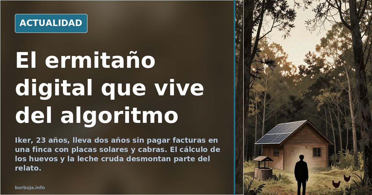 Iker, 23 años, vive en el bosque sin pagar facturas: el negocio del ermitaño digital