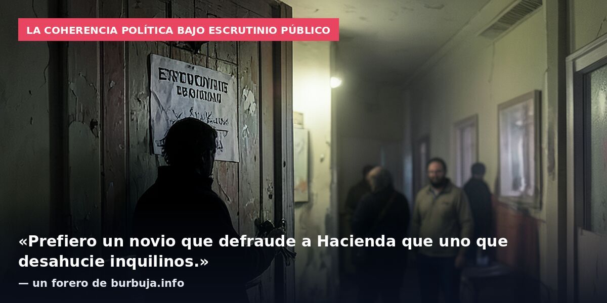 La coherencia política bajo escrutinio público: «Prefiero un novio que defraude a Hacienda que uno que desahucie inquilinos.» — un forero de burbuja.info