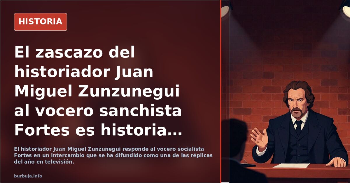 El zascazo del historiador Juan Miguel Zunzunegui al vocero sanchista Fortes es historia de la televisión