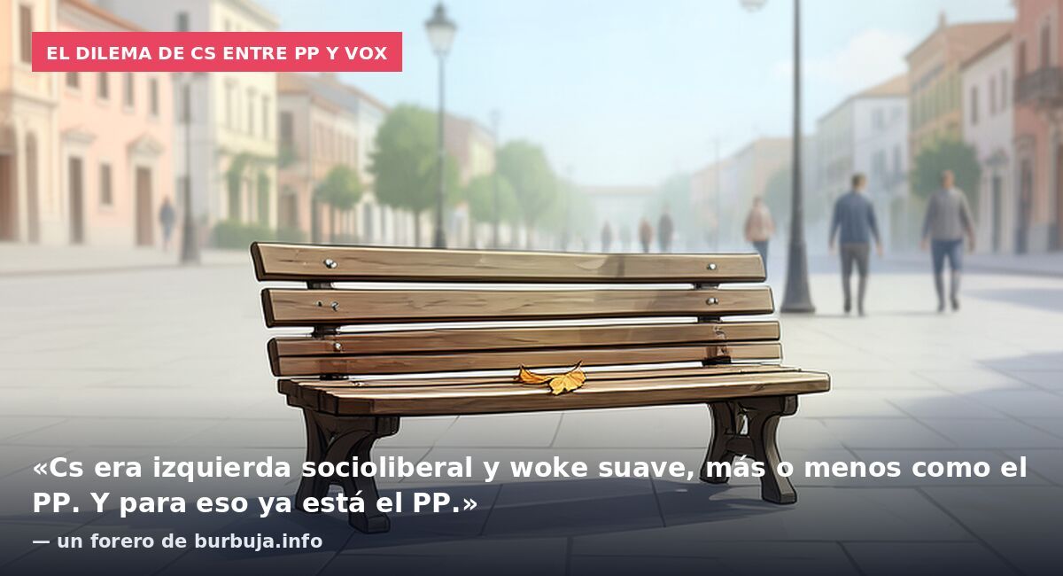 El dilema de Cs entre PP y Vox: «Cs era izquierda socioliberal y woke suave, más o menos como el PP. Y para eso ya está el PP.» — un forero de burbuja.info