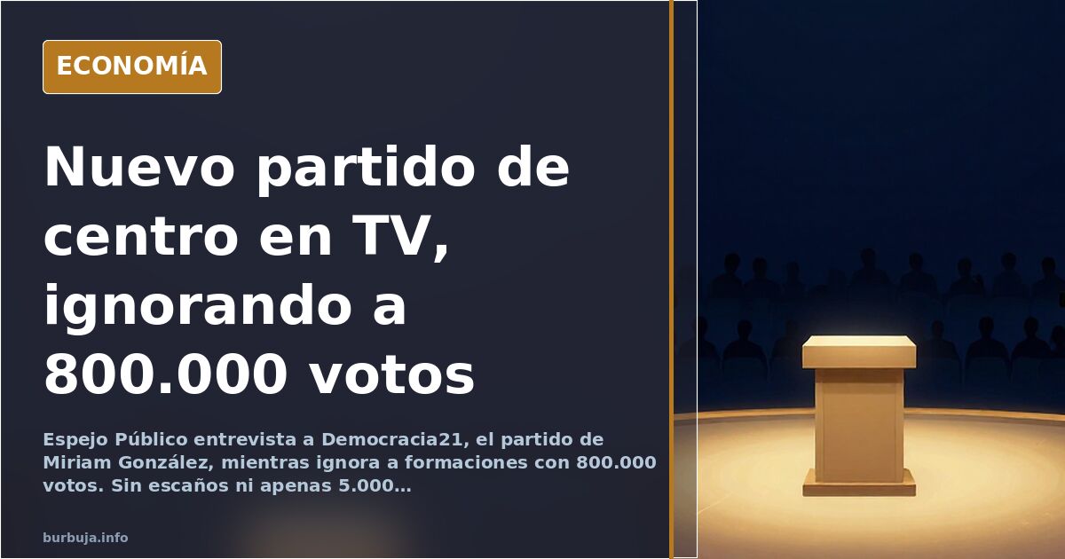 Espejo Público entrevista a Democracia21 y obvia a partidos con 800.000 votos
