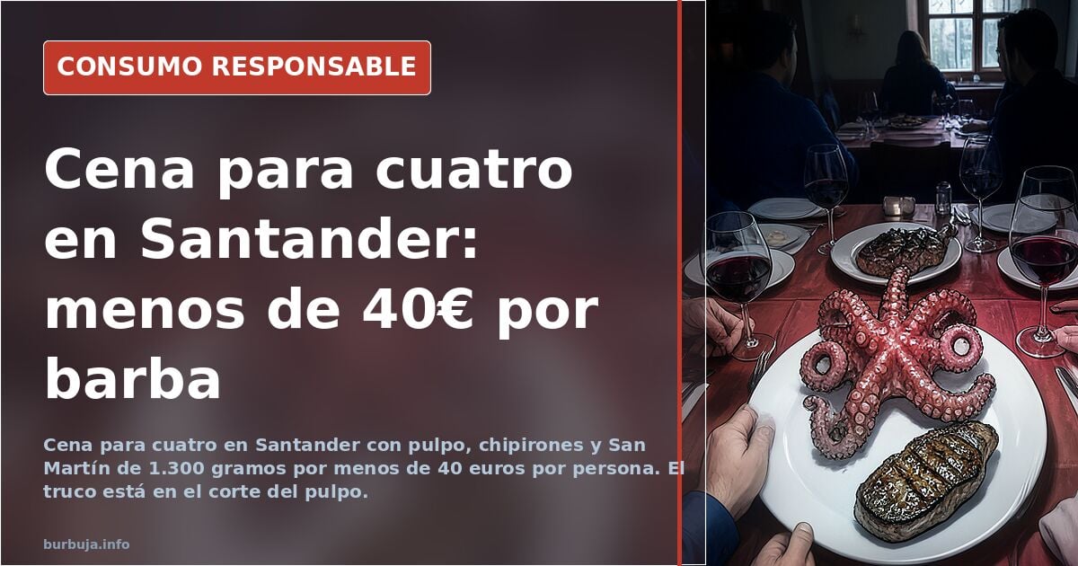 Cenar en Santander por menos de 40 euros: pulpo, chipirones y San Martín