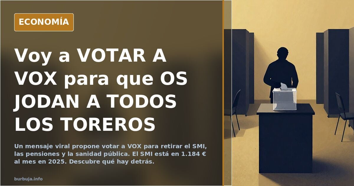Voy a votar a VOX para que cambien las cosas en el toreo