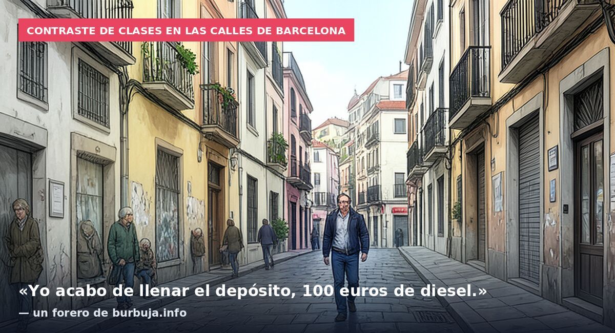 Contraste de clases en las calles de Barcelona: «Yo acabo de llenar el depósito, 100 euros de diesel.» — un forero de burbuja.info