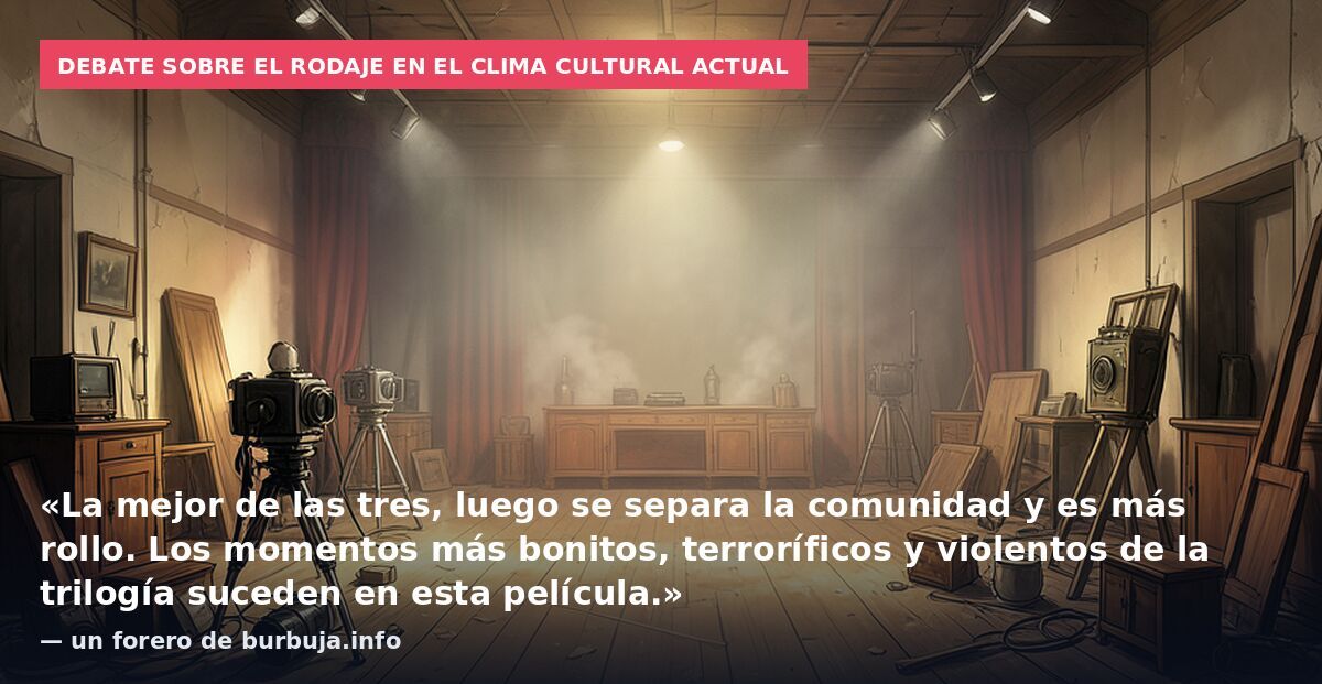 Debate sobre el rodaje en el clima cultural actual: «La mejor de las tres, luego se separa la comunidad y es más rollo. Los momentos más bonitos, terroríficos y violentos de la trilogía suceden en esta película.» — un forero de burbuja.info