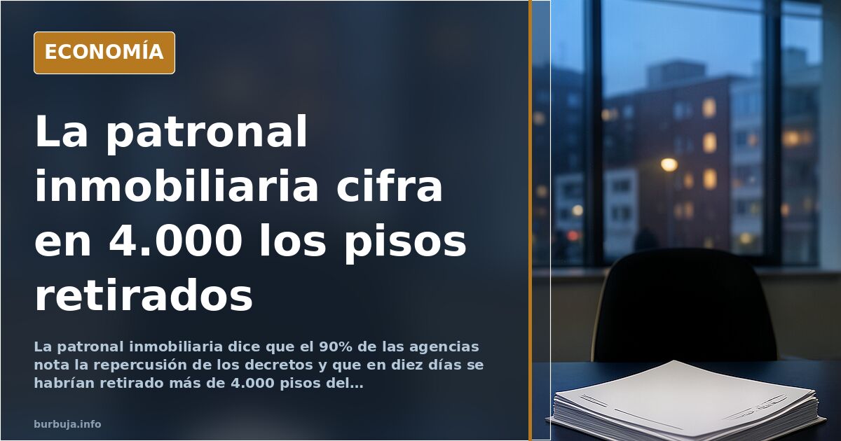 La patronal inmobiliaria cifra en 4.000 los pisos retirados del alquiler