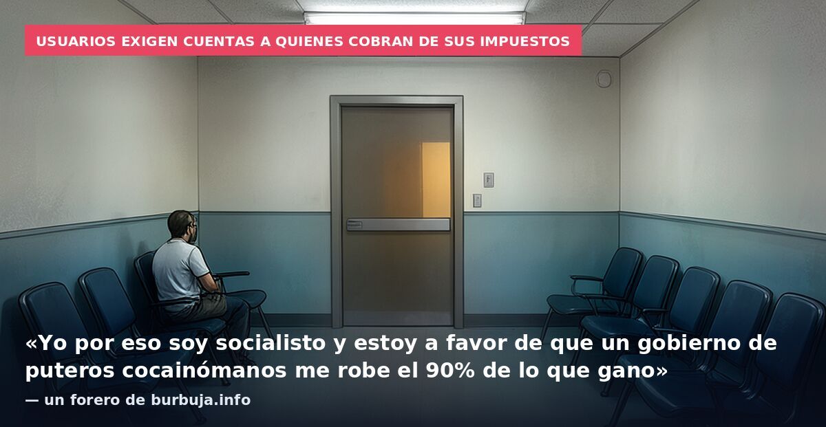 Usuarios exigen cuentas a quienes cobran de sus impuestos: «Yo por eso soy socialisto y estoy a favor de que un gobierno de puteros cocainómanos me robe el 90% de lo que gano» — un forero de burbuja.info