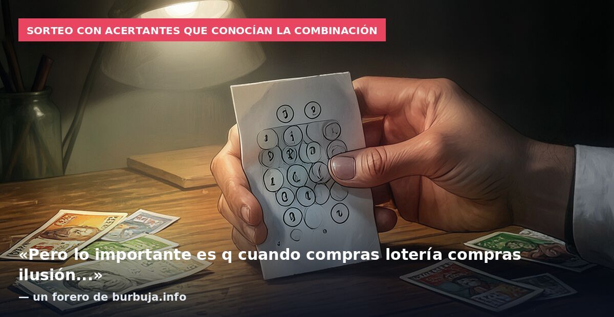 Sorteo con acertantes que conocían la combinación: «Pero lo importante es q cuando compras lotería compras ilusión...» — un forero de burbuja.info
