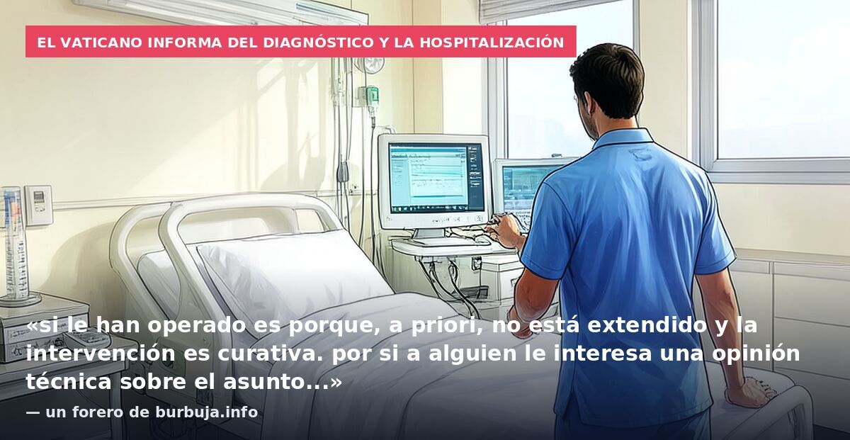 Los médicos confirman que el Papa tiene un cáncer de pulmón