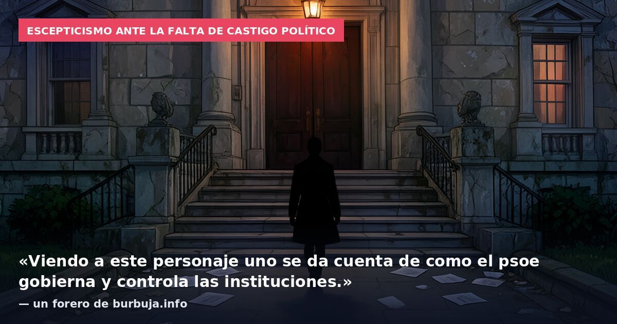 Escepticismo ante la falta de castigo político: «Viendo a este personaje uno se da cuenta de como el psoe gobierna y controla las instituciones.» — un forero de burbuja.info