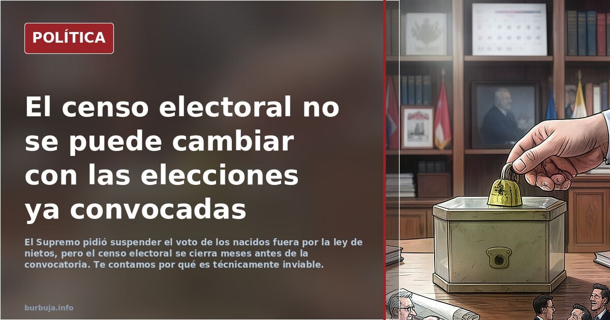 Con las elecciones ya convocadas es imposible modificar el censo según quiere el Supremo