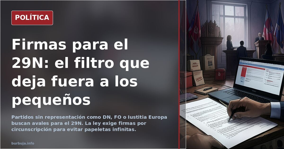Urnas electorales y papeletas de partidos minoritarios en la carrera por los avales para el 29N