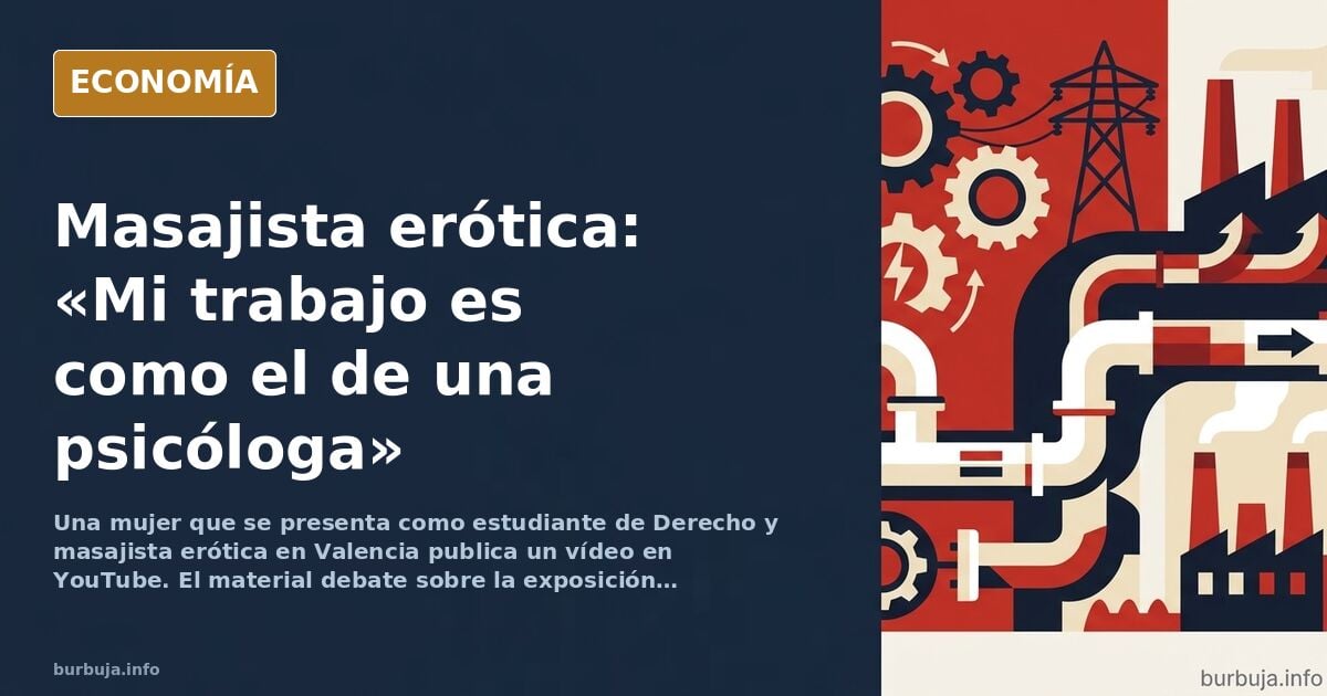 Ilustración editorial de una mujer joven con tatuajes y un aro en la nariz, en un gabinete de masajes, con un ordenador portá