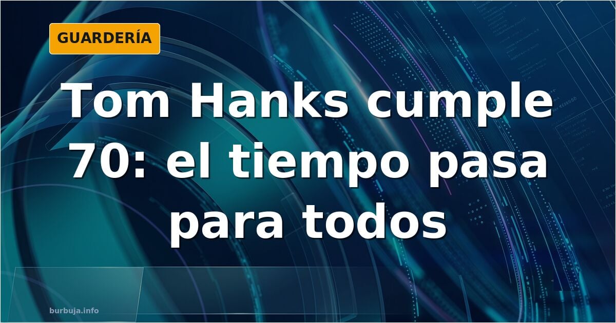 Retrato ilustrado de Tom Hanks a los 70 años, con gesto serio y mirada cansada, en estilo cartoon detallado