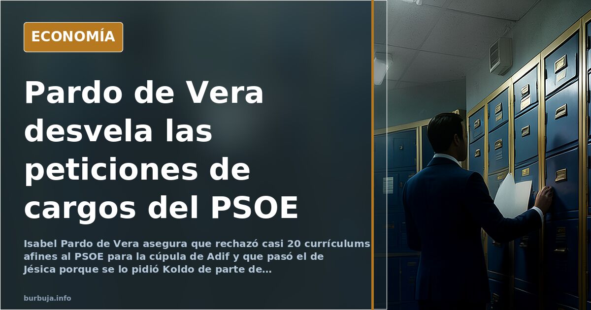 Pardo de Vera: rechazó 20 currículums afines al PSOE en Adif