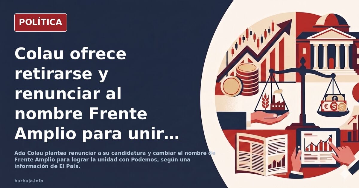 Colau ofrece renunciar a su candidatura y cambiar el nombre de Frente Amplio para lograr la unidad con Podemos