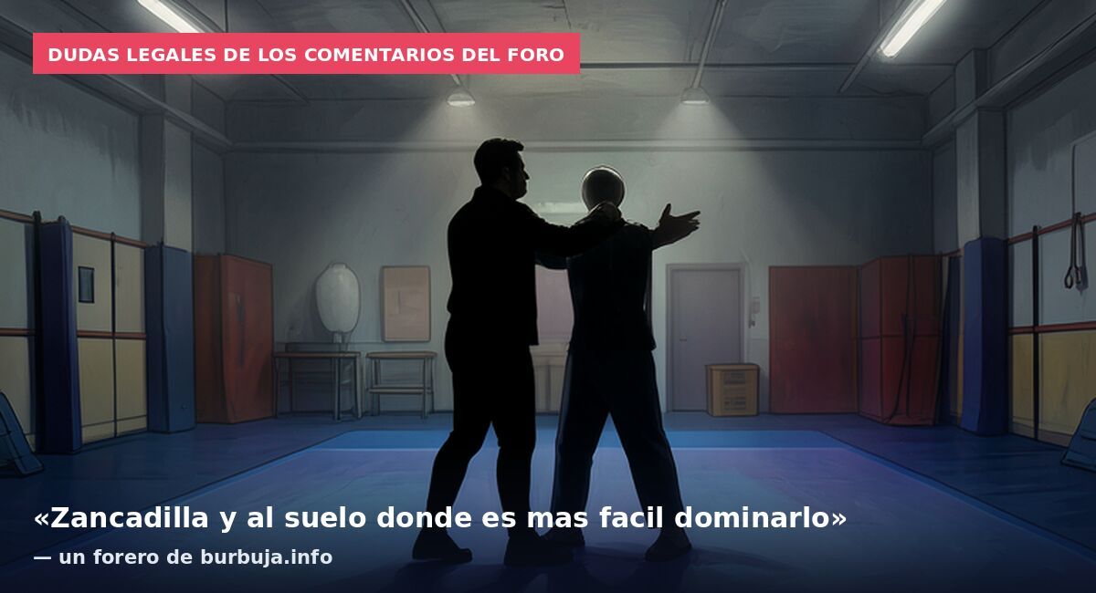 Dudas legales de los comentarios del foro: «Zancadilla y al suelo donde es mas facil dominarlo» — un forero de burbuja.info