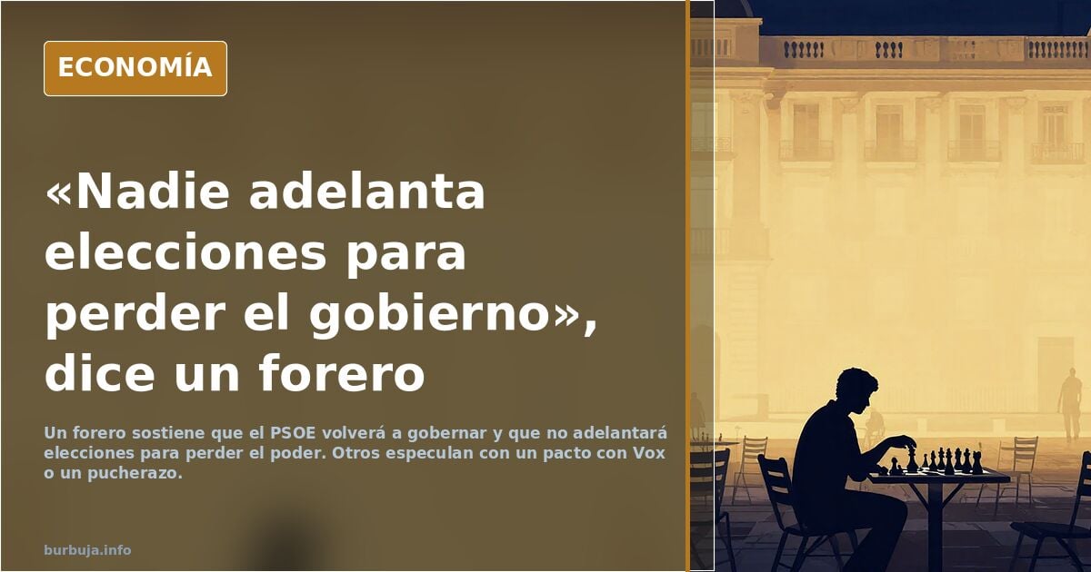«Nadie adelanta elecciones para perder el gobierno», dice un forero