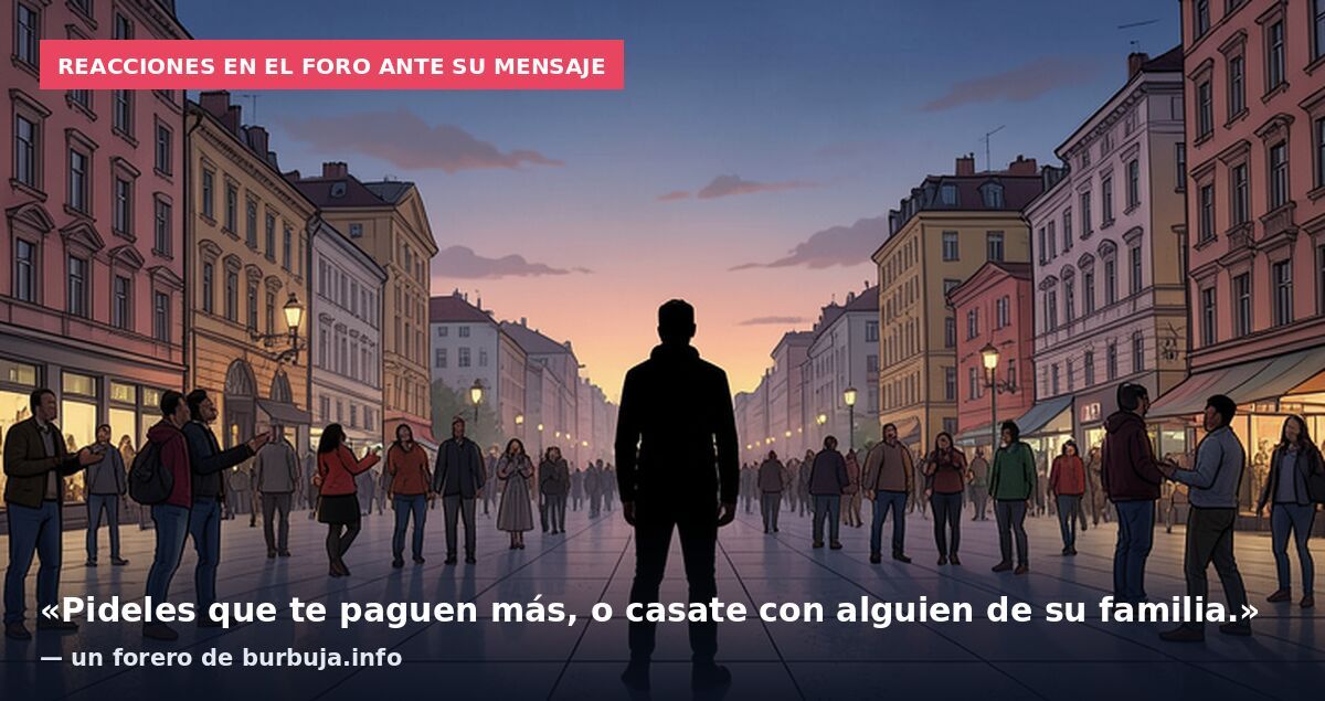 Reacciones en el foro ante su mensaje: «Pideles que te paguen más, o casate con alguien de su familia.» — un forero de burbuja.info