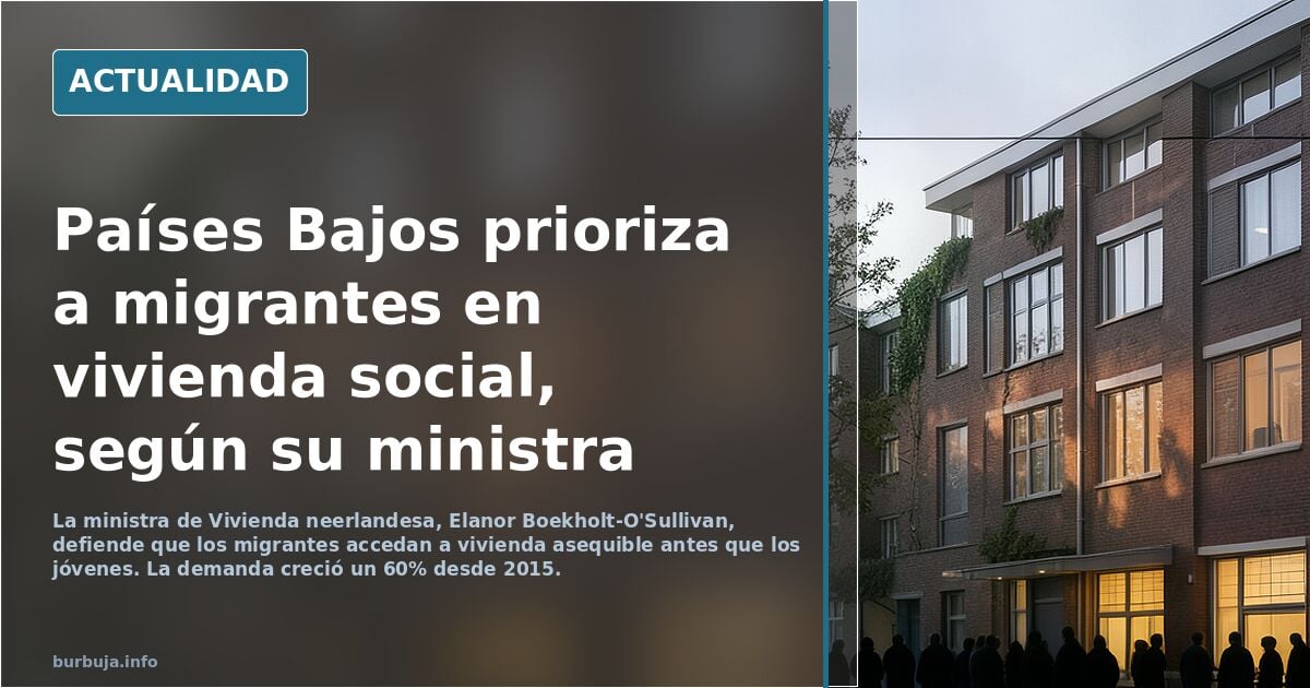 Países Bajos: Los forasteros obtienen vivienda asequible antes que los neerlandeses nativos (ministra de Vivienda de los Países Bajos)
