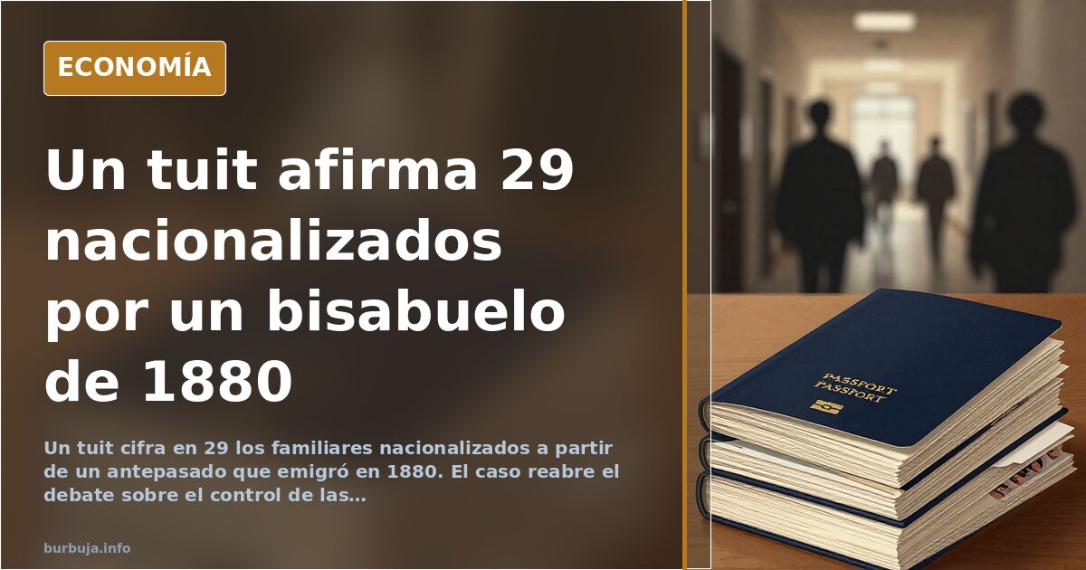 Un tuit afirma que nacionalizaron a 29 familiares de un antepasado de 1880