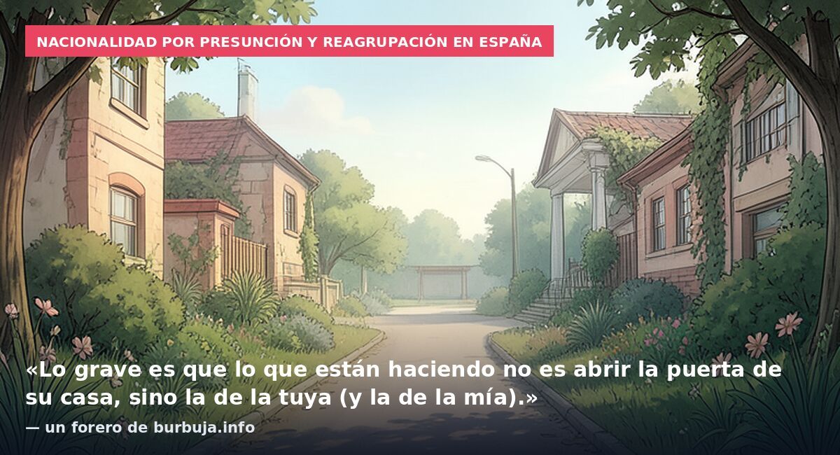 Nacionalidad por presunción y reagrupación en España: «Lo grave es que lo que están haciendo no es abrir la puerta de su casa, sino la de la tuya (y la de la mía).» — un forero de burbuja.info
