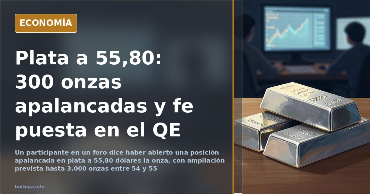 Plata a 55,80: un forero apalanca 300 onzas y espera al QE