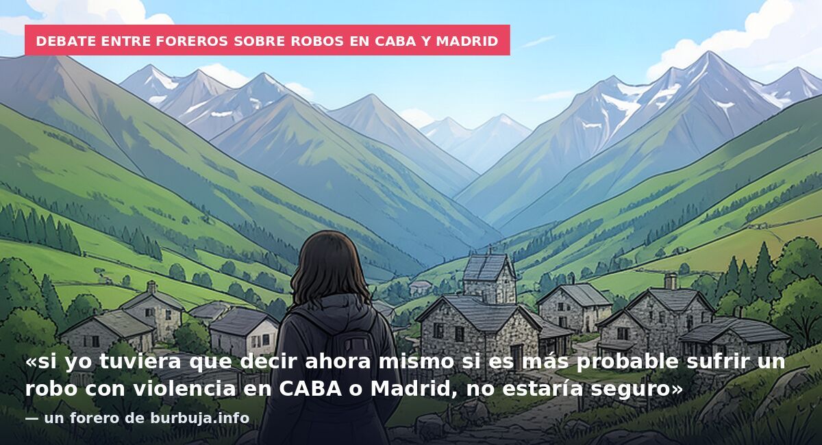 Debate entre foreros sobre robos en CABA y Madrid: «si yo tuviera que decir ahora mismo si es más probable sufrir un robo con violencia en CABA o Madrid, no estaría seguro» — un forero de burbuja.info