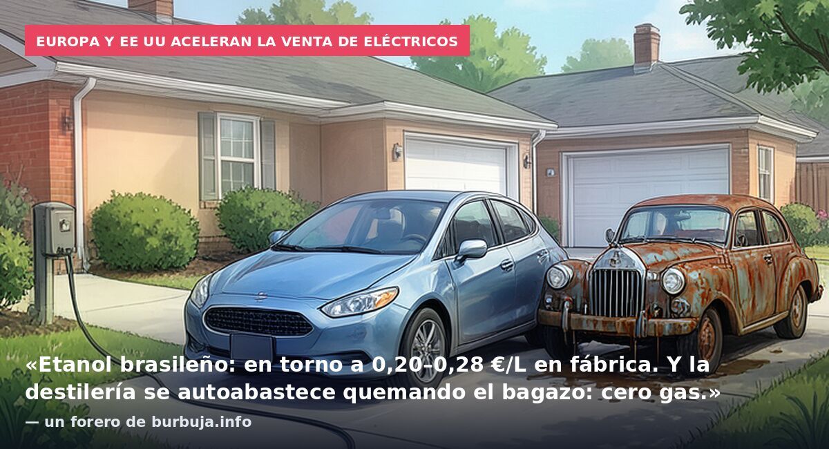 Ventas de coches eléctricos 23% en europa y 6% en USA