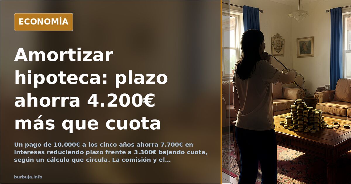 Amortizar hipoteca: reducir plazo ahorra más, pero no siempre es lo que parece