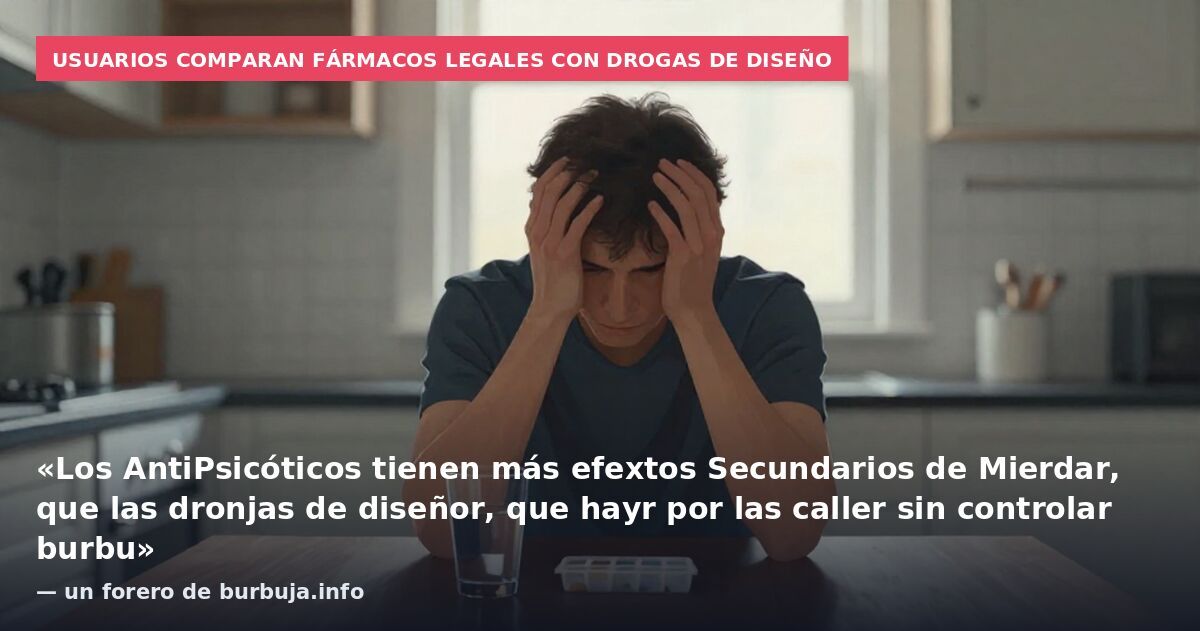 Usuarios comparan fármacos legales con drogas de diseño: «Los AntiPsicóticos tienen más efextos Secundarios de Mierdar, que las dronjas de diseñor, que hayr por las caller sin controlar burbu» — un forero de burbuja.info
