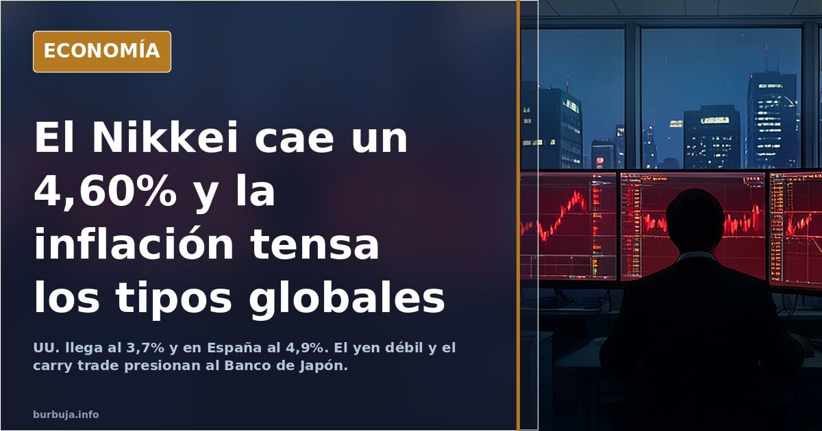 Jueves negro en la bolsa: el Nikkei cae un 4,6%, ¿viene el crash?
