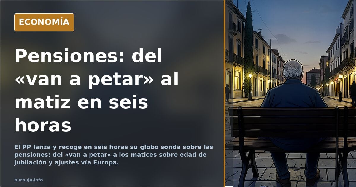 El PP matiza su globo sonda sobre las pensiones en seis horas