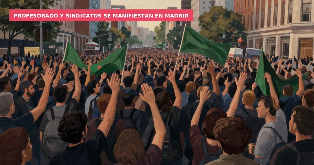 Profesorado y sindicatos se manifiestan en Madrid